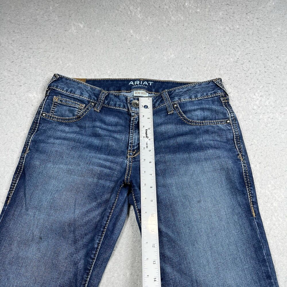 Ariat Demi Boot Jeans Womens 29S Medium Wash Blue Denim Stretch Low Rise Western - Picture 5 of 12